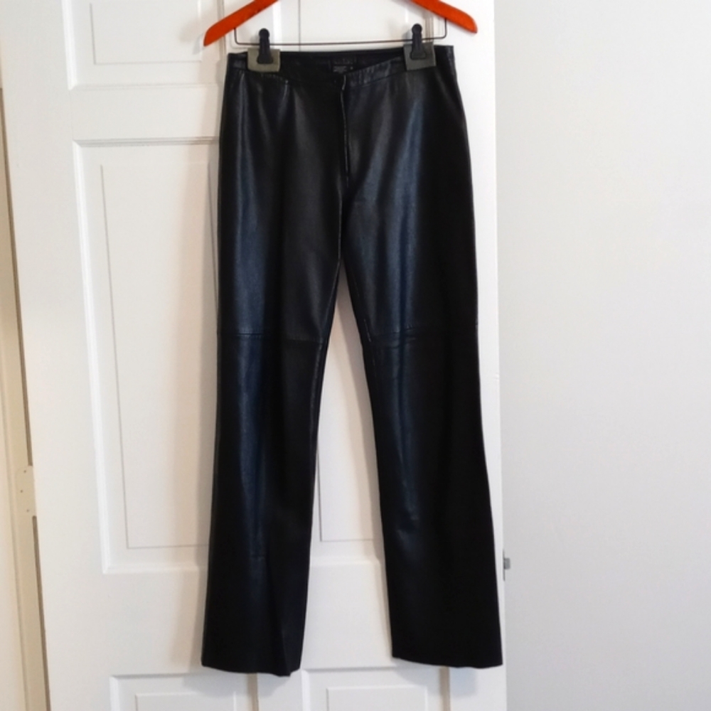🆕 🖤RARE/VTG 90s BCBG MaxAzria🖤 - Lea229 Black Leather Pants